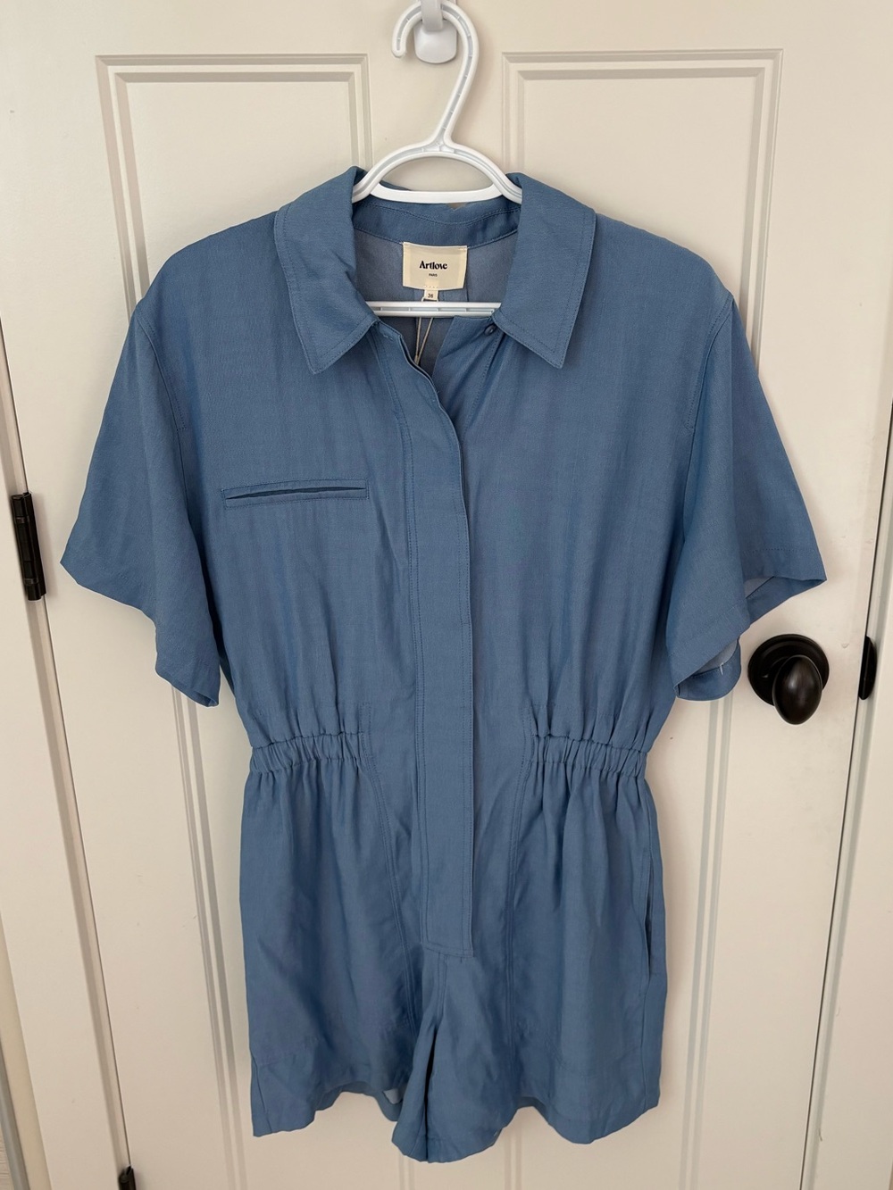 NWT Artlove Paris Blue Short Sleeve Romper